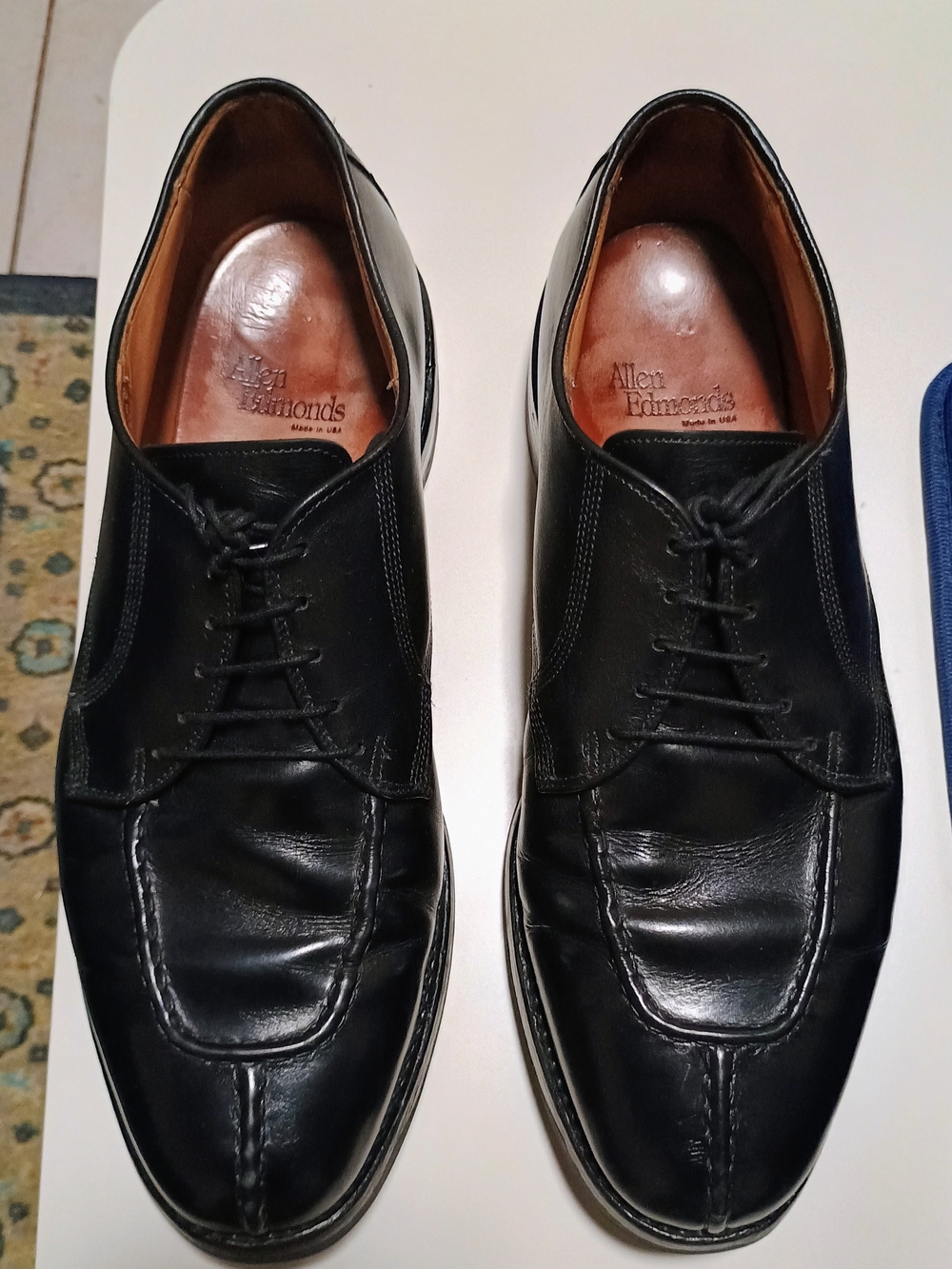 Allen Edmonds Dellwood Black Leather Split-Toe Derby Shoes 10.5 EEE
